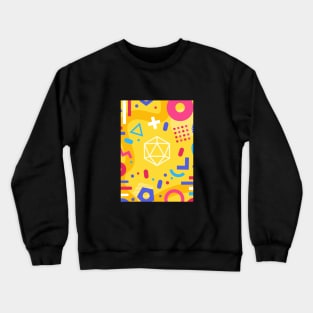 Polyhedral Dice Set Memphis Design Yellow Tabletop RPG Crewneck Sweatshirt